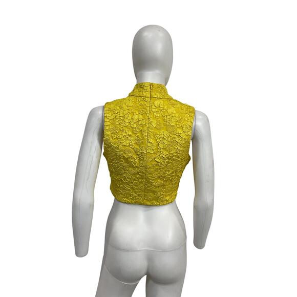 Alemais 'Verna' Yellow Polyester Crop Top Size 4 - Picture 3 of 5